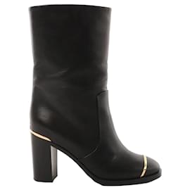 Botas Chanel Coco Mark en piel negra x oro G28737, Talla 37C EU