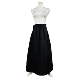 Giorgio Armani Vintage Armani Maxi-Rock Schwarz mit silbernem Reißverschluss M