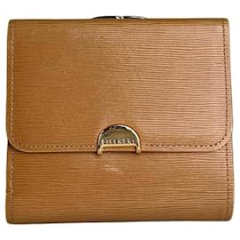 Vintage Givenchy Ledergeldbörse in Tan mit goldfarbenem Verschluss