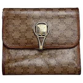 Vintage Celine Macadam Canvas Portemonnaie Beige Braun - Céline