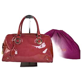 Borsa a mano vintage Etro in pelle verniciata Pink Gold
