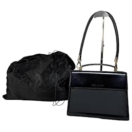 Sac à main en cuir vintage Yves Saint Laurent Noir Or