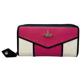 Portafoglio in pelle testurizzata Vintage Vivienne Westwood Rosa Oro bianco