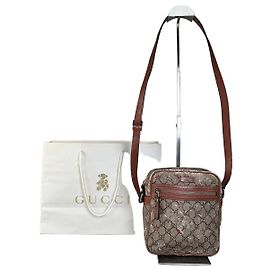 Borsa a tracolla vintage Gucci GG Monogram Beige Marrone Ruggine