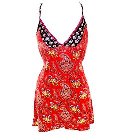 Vestido corto de seda Christian Dior estampado paisley y floral