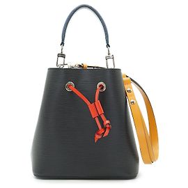 Louis Vuitton Black Epi Leather Neo Noe BB Safran Red Blue Bucket Bag