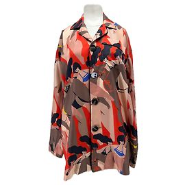 Autre Marque Blusa de seda con motivos roja AZ FACTORY