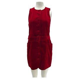 SéZane Abito Redais in velluto rosso