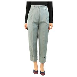 Acne Pantalones de algodón azul con vuelta - talla UK 8