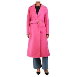 Louis Vuitton Rosa Wollmantel mit Gürtel - Größe S