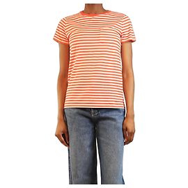 Ralph Lauren T-shirt con taschino a righe rosse e bianche - taglia XS