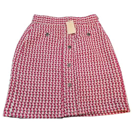 Maje Falda Mini de Tweed Fucsia