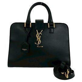 Borsa a mano Baby Cabas in pelle nera Yves Saint Laurent