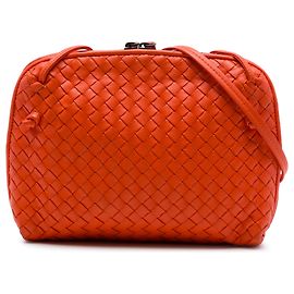 Bottega Veneta Bolsa Transversal Nappa Intrecciato Nodini Laranja