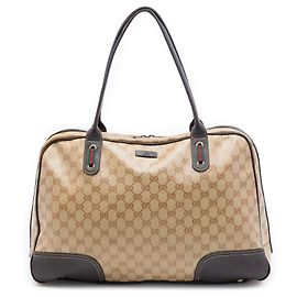 Borsa a Spalla Gucci Beige GG Crystal Web Princy