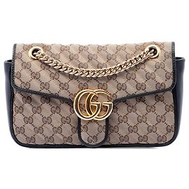 Gucci Schultertasche Beige Medium GG Marmont Matelasse Diagonal GG Canvas