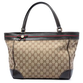 Gucci Beige GG Canvas Web Mayfair Tote