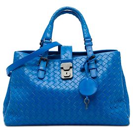 Borsa Bottega Veneta Blue Small Nappa Intrecciato Roma