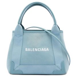 Balenciaga Blue Canvas Navy Cabas XS