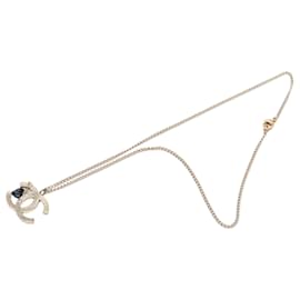 Collana con pendente a cuore in resina placcato oro CC Gold Chanel