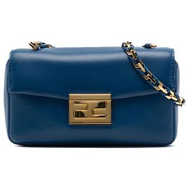 Fendi Blue Mini Nappa Be Baguette Crossbody