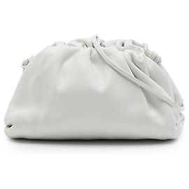 Bottega Veneta White Lambskin The Mini Pouch Crossbody