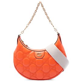 Borsa Gucci Orange Small GG Marmont Matelasse in pelle di vitello