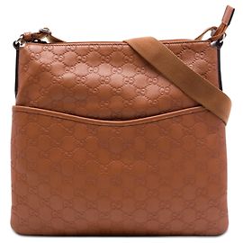 Borsa Messenger Piatta Gucci Marrone Guccissima