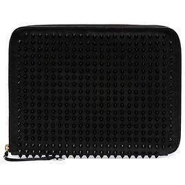 Custodia iPad in pelle di vitello nera con borchie Christian Louboutin