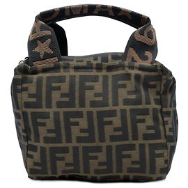 Bolso de mano Mini Zucca en lona marrón Fendi