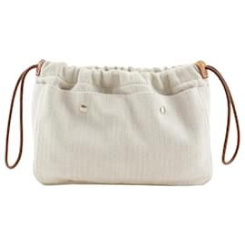 Pochette Hermès Beige Toile et Barenia Fourbi 20