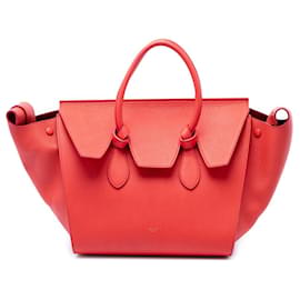 Céline Tote Celine de piel de becerro de grano medio rojo