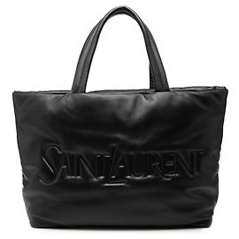 Tote in pelle di agnello nera puffer Saint Laurent
