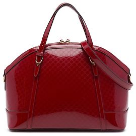 Borsa Gucci Red Large Microguccissima in vernice Nice Dome