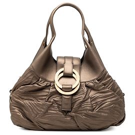 Bulgari Borsa Chandra in pelle metallizzata marrone Bvlgari