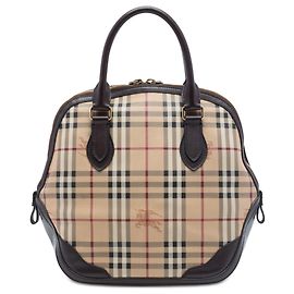 Burberry Beige Medium Haymarket Check beschichtete Canvas Orchard Bowling Bag