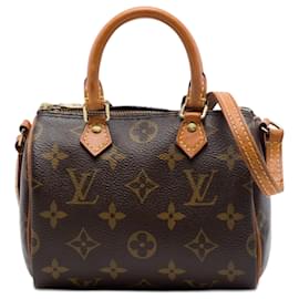Louis Vuitton Marrone Monogram Nano Speedy Bandouliere