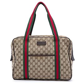 Borsa Business Gucci in tela GG beige con Web
