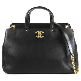 Borsa Chanel Black CC Caviar