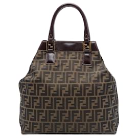 Fendi Tote aus braunem Zucca-Canvas