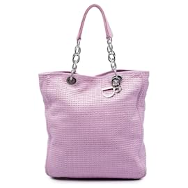 Lady Dior Soft Shopping Tote in agnello intrecciato rosa di Dior, misura Large