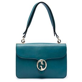 Borsa a tracolla Gucci 1973 Flap in pelle di vitello blu Medium