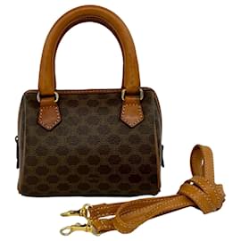 Céline Borsa satchel in tela rivestita Macadam marrone Celine