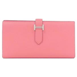 Hermes Bearn Soufflé Long Wallet in Pink - Hermès