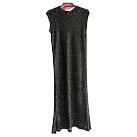 MSGM Abito midi nero con paillettes - Msgm