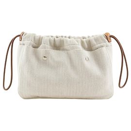 Hermès Pochette Hermes Foolby 20 in Beige Toile Chevron