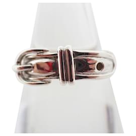Hermes Bague Croix Band en argent 925 - Hermès