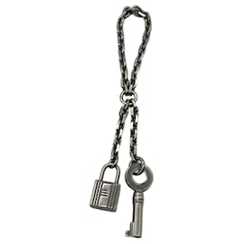 Hermes Silver Padlock & Key Chain Scarf Ring - Hermès