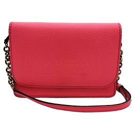 Bolso de hombro en cuero rosa neón Burberry