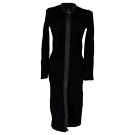 Vestido midi de punto de gofre con cremallera Tom Ford en viscosa negra